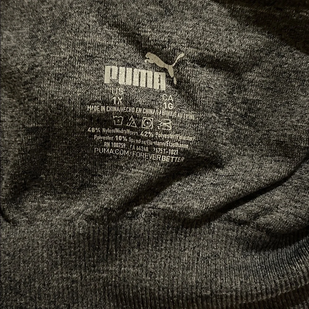 Puma Charcoal Sports Bra with Black Logo - Picture 3 of 3